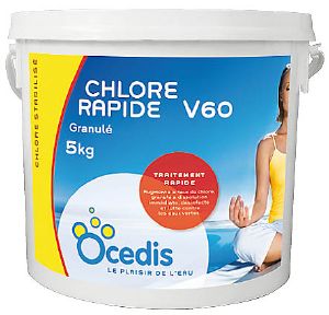 Chlore Rapide V60 granulé<br>Seau 5kg