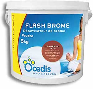 Désinfection choc piscine Flash Brome<br>Seau 5kg