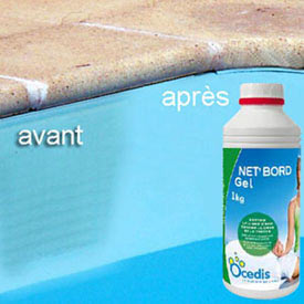 Nettoyant Ligne eau piscine - Net'Bord Gel<br>OCEDIS ® Pack 2 x 1kg