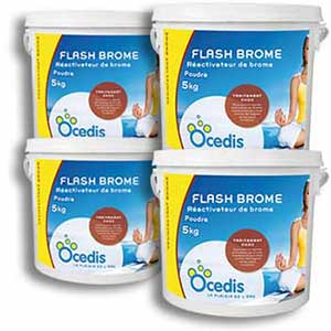Flash Brome poudre piscine<br>OCEDIS ® pack 4 x 5kg