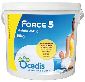 Chlore Multifonction Force 5 250<br>OCEDIS ® Seau 5kg