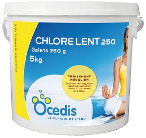 Chlore Lent Piscine Bloc 250<br>OCEDIS ® seau de 5kg