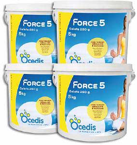 Chlore Multifonction - Force 5 250<br>OCEDIS ® pack 4 x 5kg